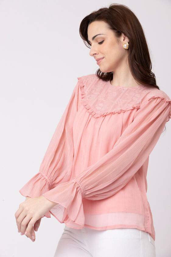 Blush Solid Straight Top, Blush, image 2